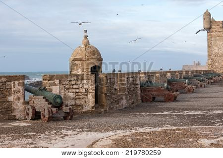 Sqala Du Port, A Defensive Tower At The Fishing Port Of Essaouira, Morocco