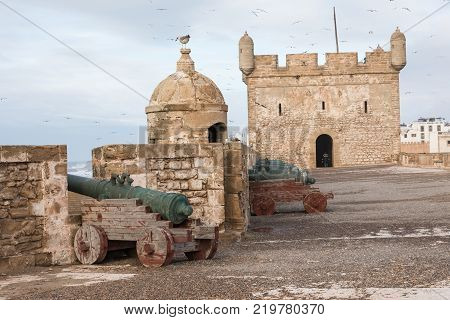 Sqala Du Port, A Defensive Tower At The Fishing Port Of Essaouira, Morocco