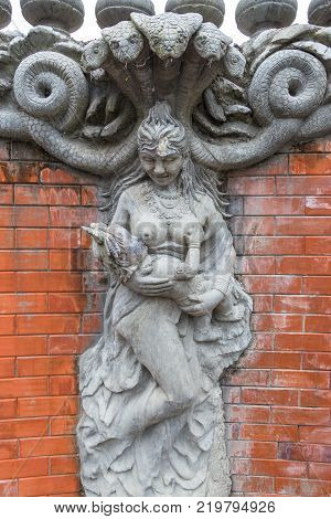 Sculpture And Carving Statue Of Angel. Creatures Of Myth And Legend.