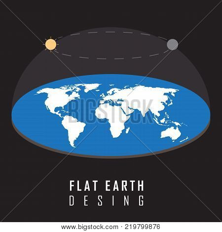 Flat earth desing concept illustration vector graphic