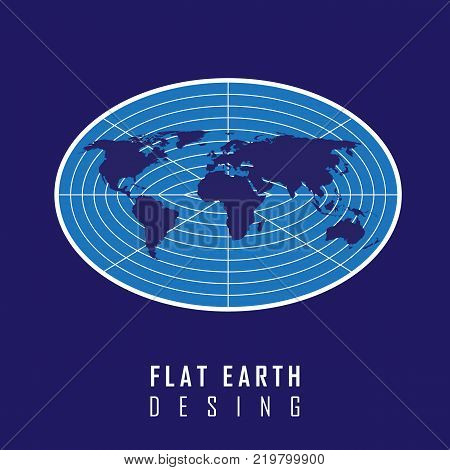 Flat earth desing concept illustration vector graphic