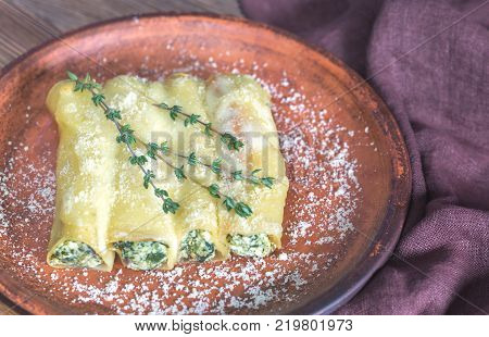 Canelloni Stuffed With Ricotta And Spinach