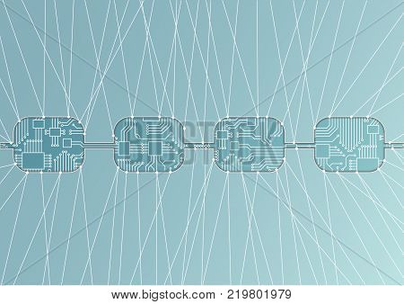 Blockchain concept as vector illustration background with connections