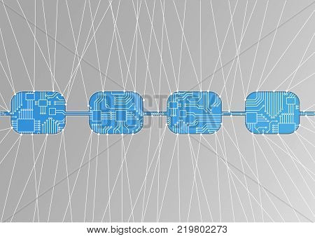 Blockchain concept as vector illustration background with connections