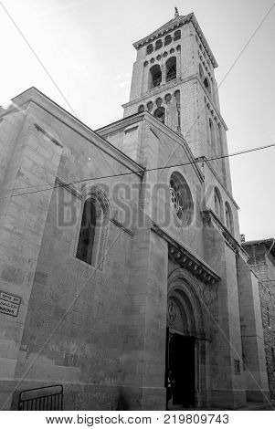 JERUSALEM ISRAEL - AUGUST 05 2010: Vertical picture of Suq Aftimos the market in Muristan Street in the old city of Jerusalem Israel.