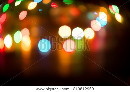 Color Blurred Background: Bokeh Lighting In Accord With The Audience, The Texture Of The Copy Space