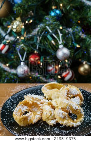 Chiacchere or Angel wings typical Italian pastry used during the carnival