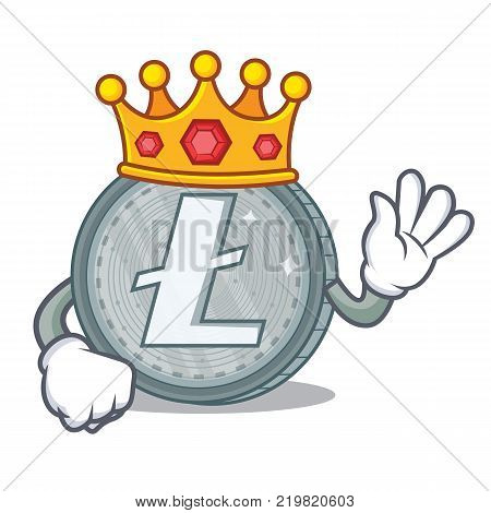 King Litecoin character cartoon style vector illustartion