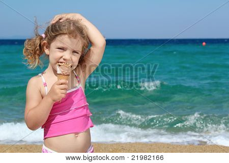 young girl with ice cream