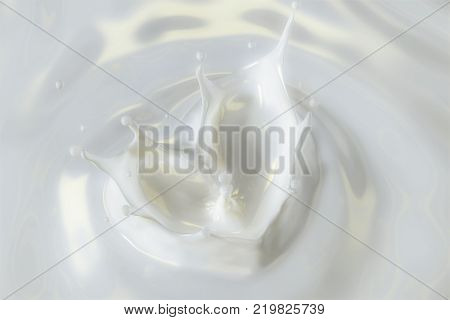 3D Rendering Of Milky Lotion With Heart Shape Crown Splash
