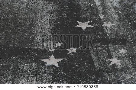 Night sky hovers above the sand with stars.