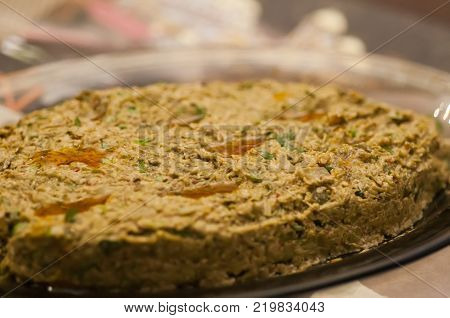 Acapa - grass salad Ekali. National Georgian dish.