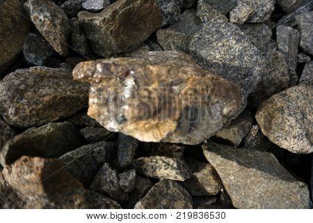 Stone texture grey rocky slopes Crushed stone ballast