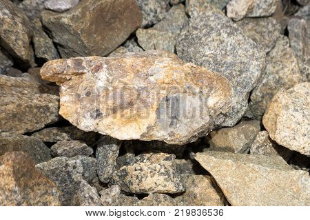 grey rocky  Stone texture Crushed stone ballast
