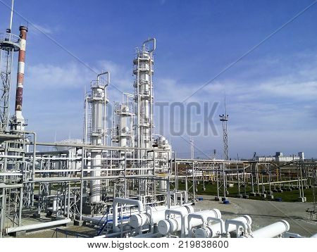 The oil refinery. Equipment for primary oil refining.