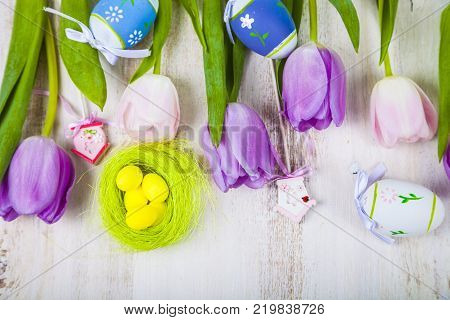 Mimosa And Paper On A Wooden Background