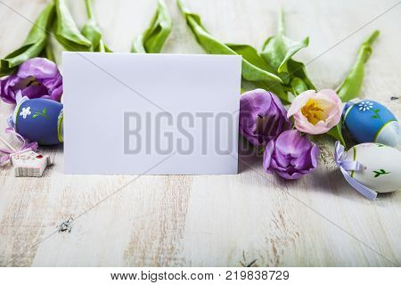Mimosa And Paper On A Wooden Background