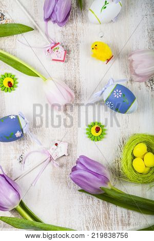 Mimosa And Paper On A Wooden Background