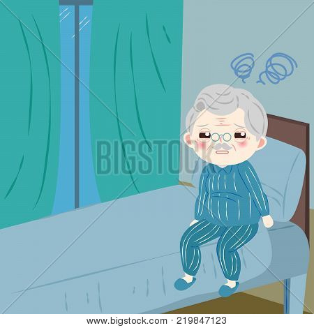 old man with insomnia on the bed