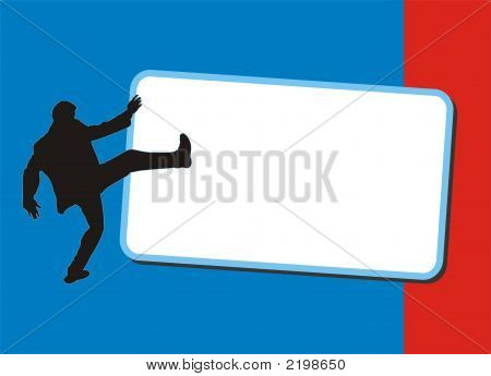 Banner With Silhouettes Of Businessman