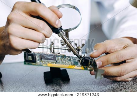microchip production factory computer repair expert research