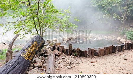 Tha Pai Natural Hot spring at mae hong son province, Thailand
