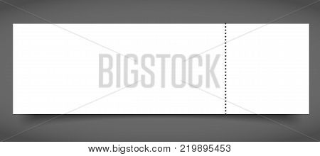 Blank event concert ticket mockup template. Concert, party or festival ticket design template.