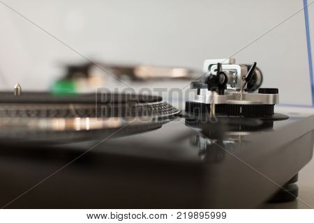 Vinyl Record Player. Details Of The Turntable Player.