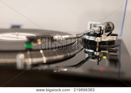 Vinyl Record Player. Details Of The Turntable Player.