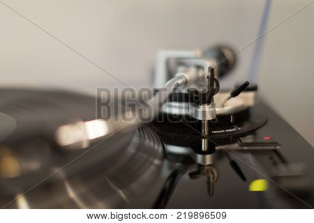 Vinyl Record Player. Details Of The Turntable Player.