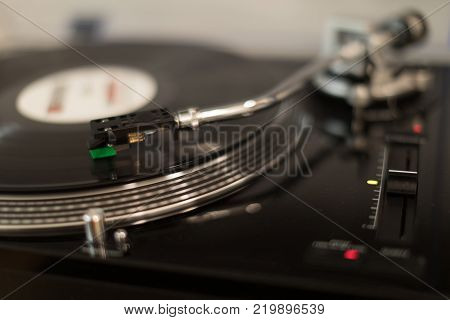 Vinyl Record Player. Details Of The Turntable Player.