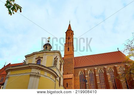 Cathedral of St. Vincent and St. James (Wincent i Jakub) in Wroclaw. Gothic church located in the Old Town district is the seat of the Greek Catholic cathedral of Poland.