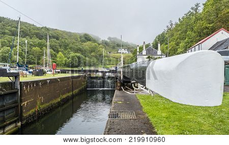 Crinan canal locks at Crinan, Argyll, Scotland
