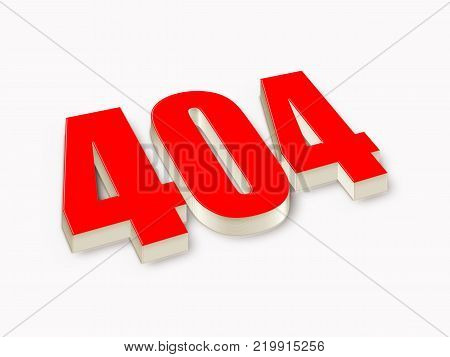 404 3D text. 404 erroe concept. Page not found. Illustration stock.