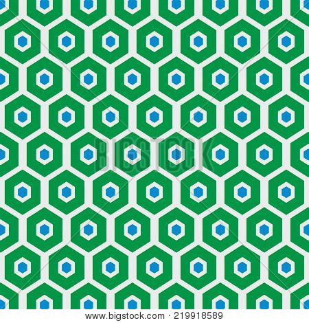Ethnic green square traditional geometric pattern background