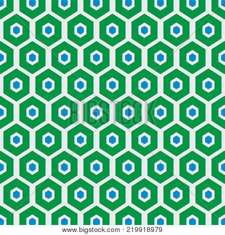 Ethnic green square traditional geometric pattern background
