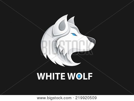 White wolf logo vector illustration - design element