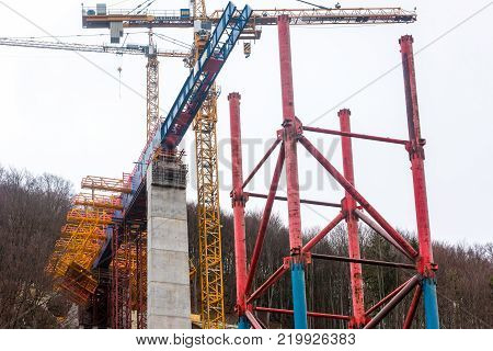 Muehlhausen, Germany - December 27, 2017: New tunnel construction of the Stuttgart 21 railway project at Muehlhausen on the Aichelberg near Stuttgart, Germany. Stuttgart 21 is a controversial project due to its immense costs.