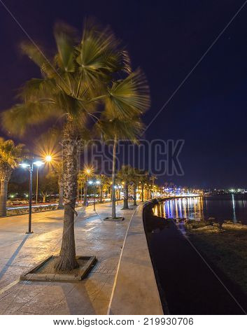 Evening photo in Odos Poseidonos, Paphos, Cyprus