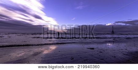 Sunset on Crosby Beach