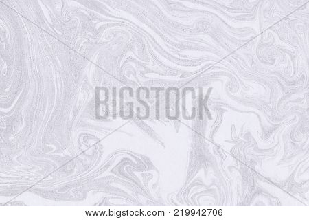 Suminagashi Marble Texture Hand Painted With Grey Ink. Digital Paper 790 Performed In Traditional Ja