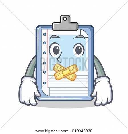 Silent clipboard character cartoon style vector illustration