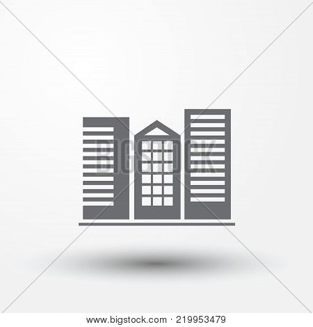 three houses set. icon. Vector design style. Web image.