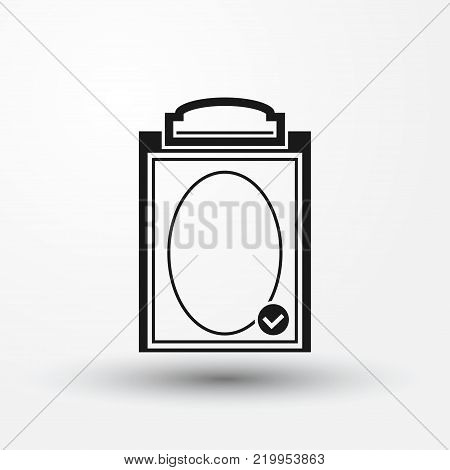 Clip board vector web icon. Flat image for web