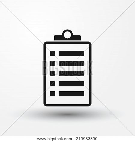 Clip board vector web icon. Flat image for web