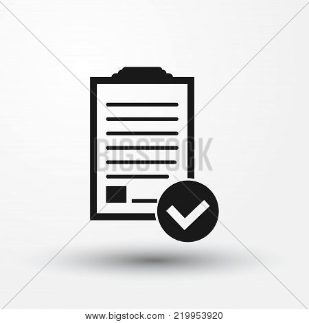 Clip board vector web icon. Flat image for web