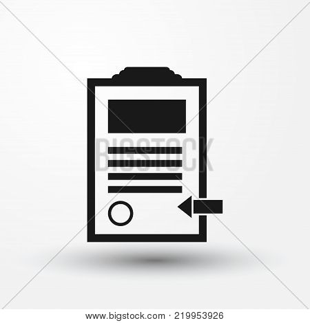Clip board vector web icon. Flat image for web