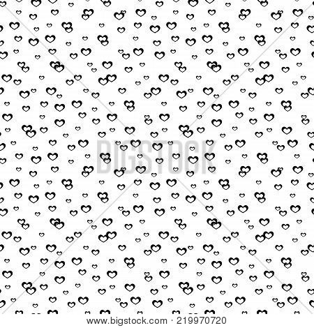 Seamless pattern heart, black, valentines day, valentine background, cupid, love design, wrapping paper, texture holiday, wedding backdrop, marriage decoration beautiful. Vector illustration