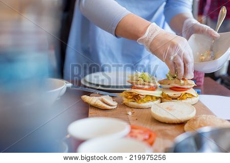 Close Up Of Cook Hands