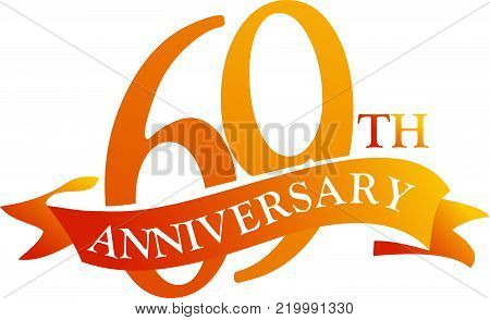 69 Year Ribbon Anniversary Logo Design Template Vector
